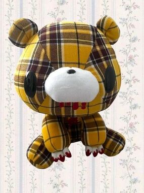 NWT yellow plaid gloomy bear plush